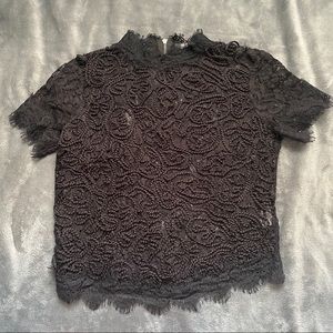 Black lace and rope detail Zara top